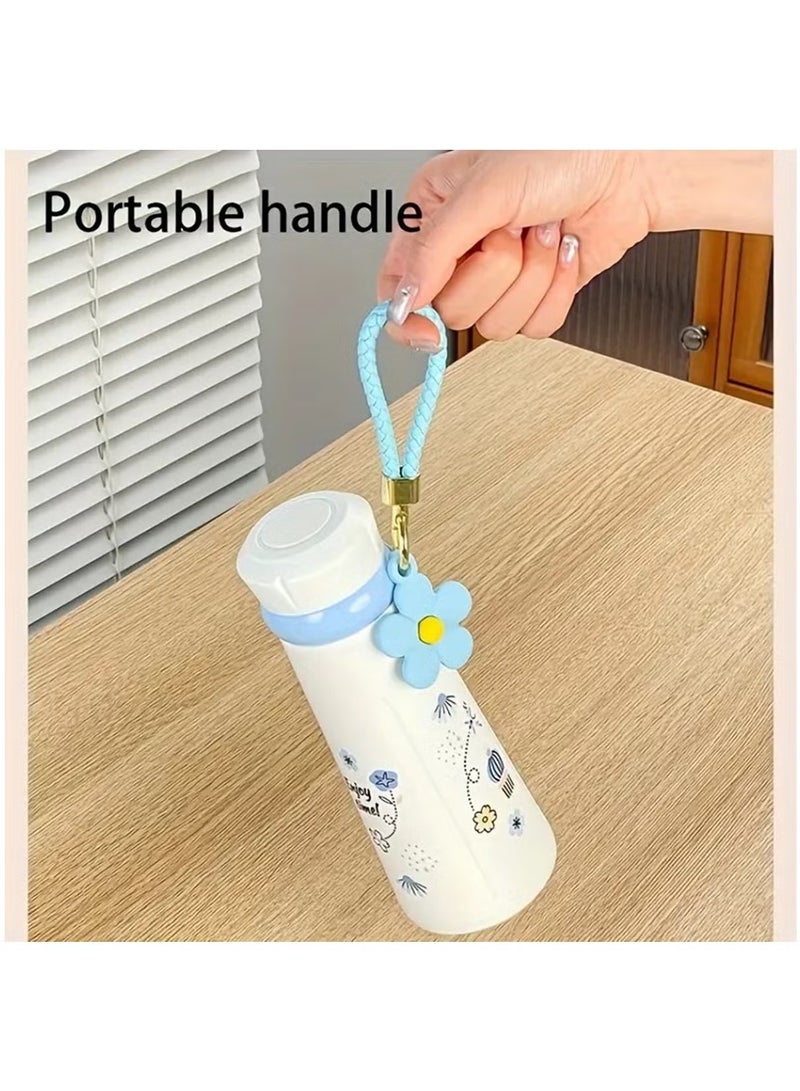 Arabest 430ml Insulated Stainless Steel Water Bottle - Leak-Proof, Carrying Rope Included, Keeps Cold Drinks Cold for 24 Hours - Perfect for Cycling, Hiking & Outdoor Adventures (Blue) - Image 4